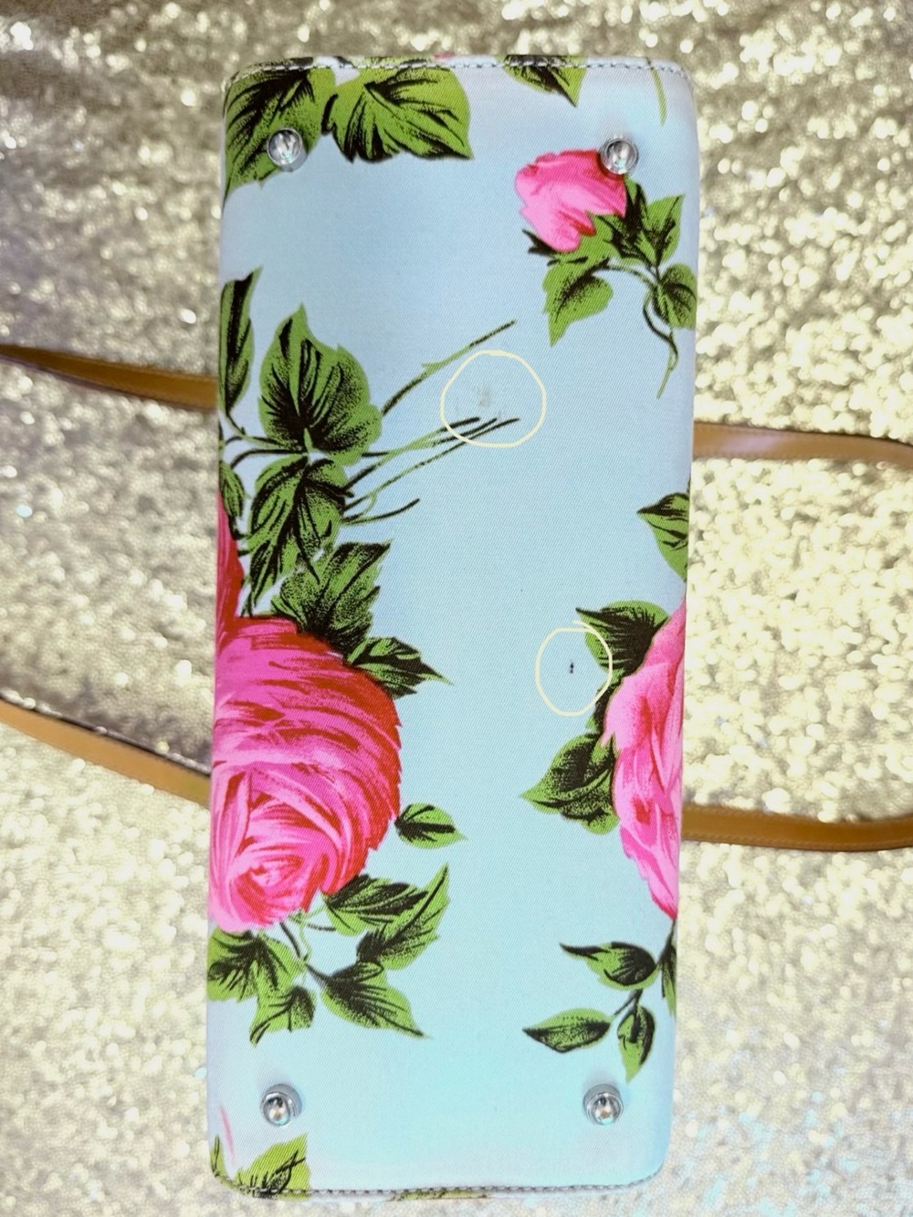 VINTAGE Kate Spade Floral Cabbage Rose Handbag Purse Rare - Picture 7 of 7